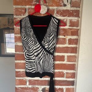Vintage Y2K zebra sparkle top